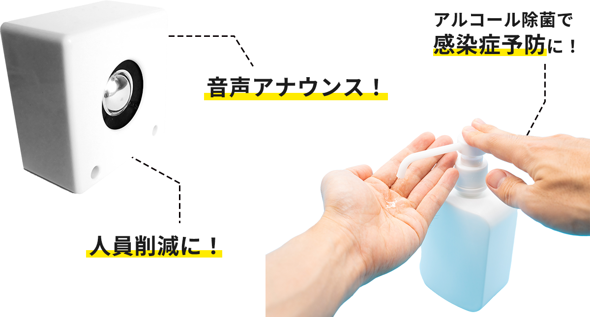 スタッフが案内せずに確実な予防対策が可能